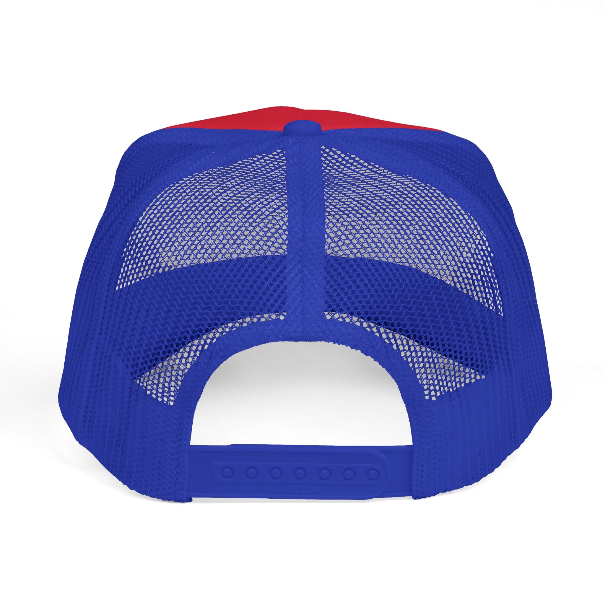 Jay & Sara Trucker Cap — Minimalist Couples Mesh Hat with Red Accent