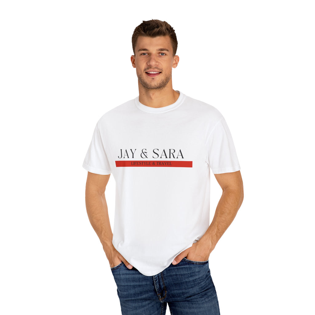 Jay & Sara Couples T-Shirt — Minimalist Name Graphic Tee