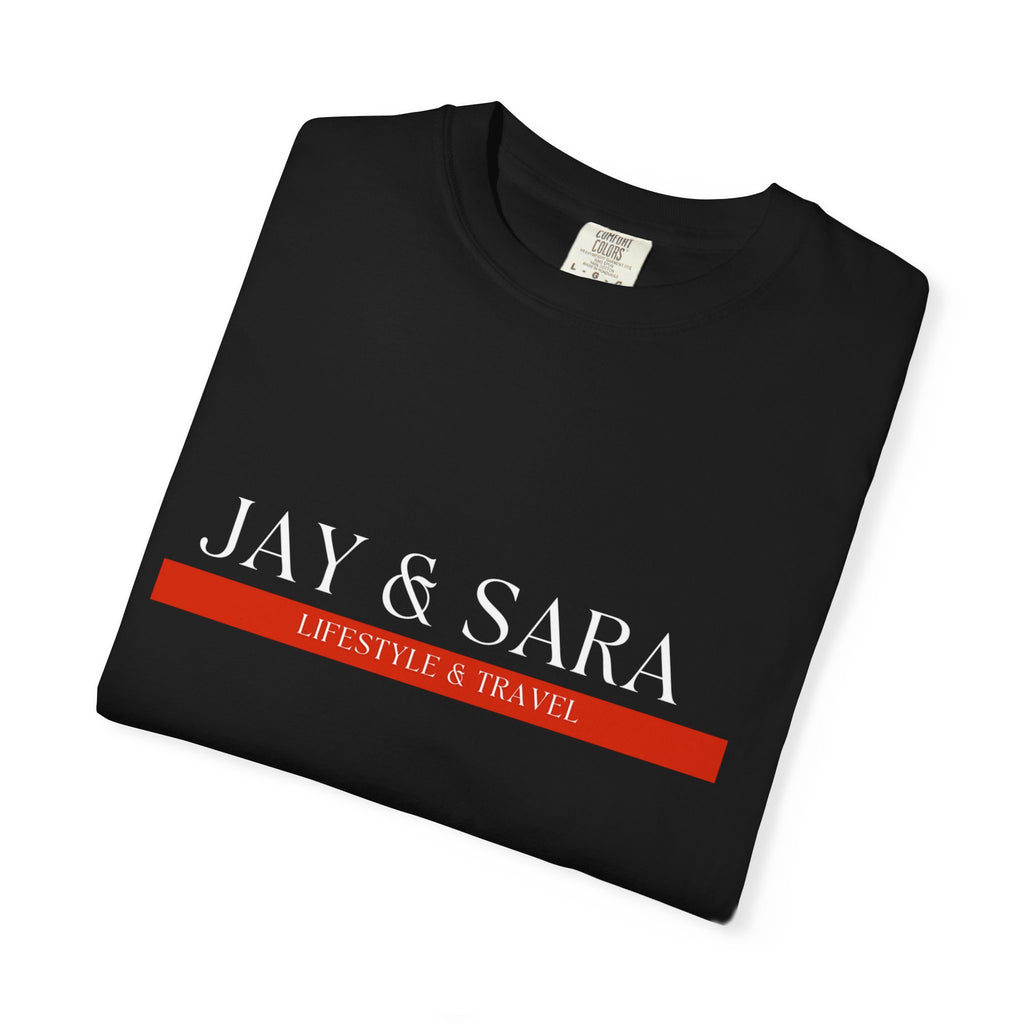 Jay & Sara Couples T-Shirt — Minimalist Name Graphic Tee