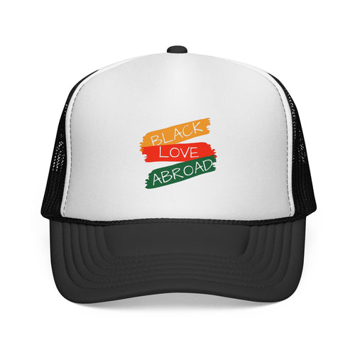 Black Lives Matter Trucker Cap — Pan-African Flag Brushstroke Mesh Hat
