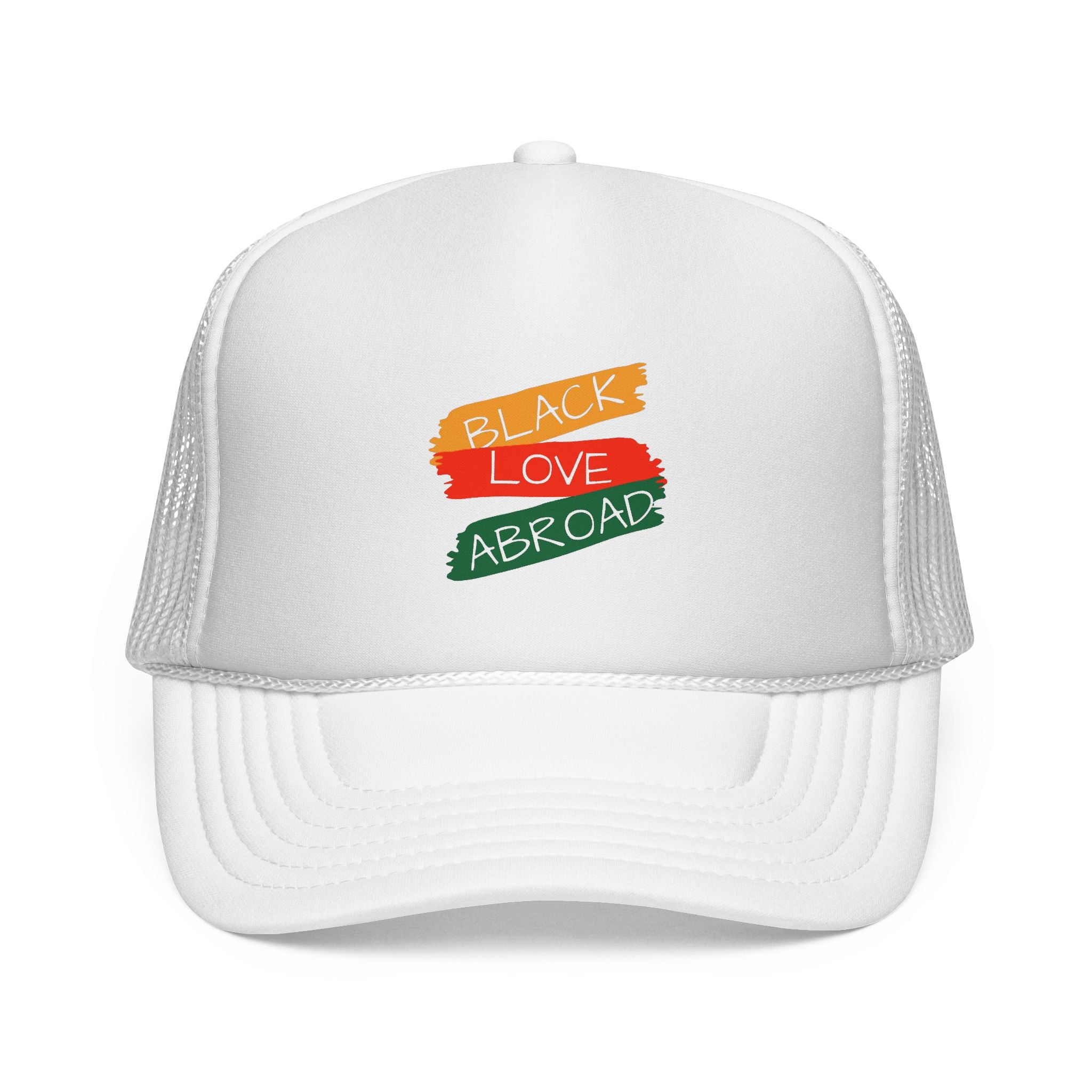 Black Lives Matter Trucker Cap — Pan-African Flag Brushstroke Mesh Hat