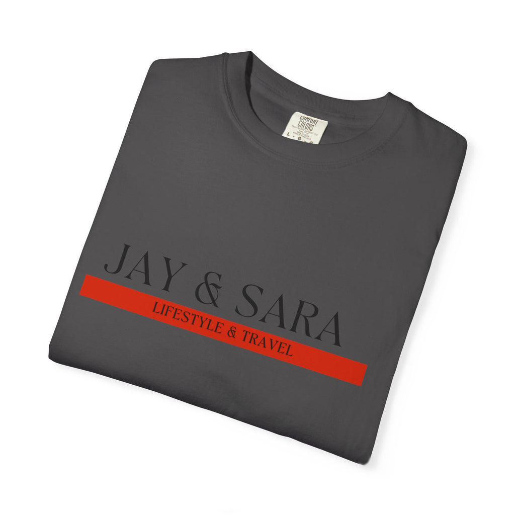 Jay & Sara Couples T-Shirt — Minimalist Name Graphic Tee