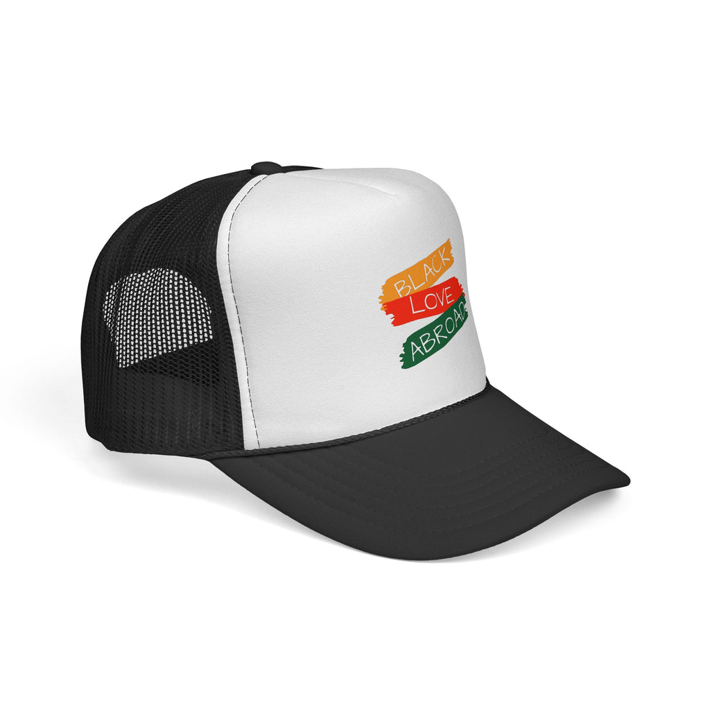Black Lives Matter Trucker Cap — Pan-African Flag Brushstroke Mesh Hat