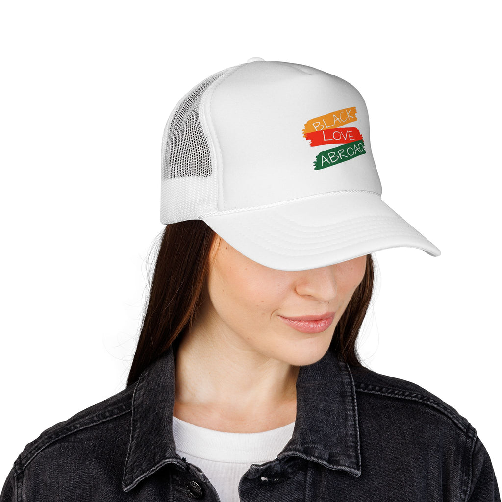 Black Lives Matter Trucker Cap — Pan-African Flag Brushstroke Mesh Hat