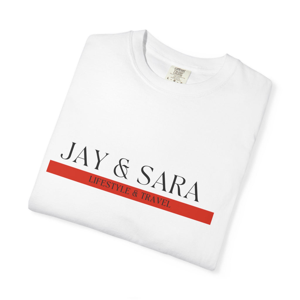 Jay & Sara Couples T-Shirt — Minimalist Name Graphic Tee
